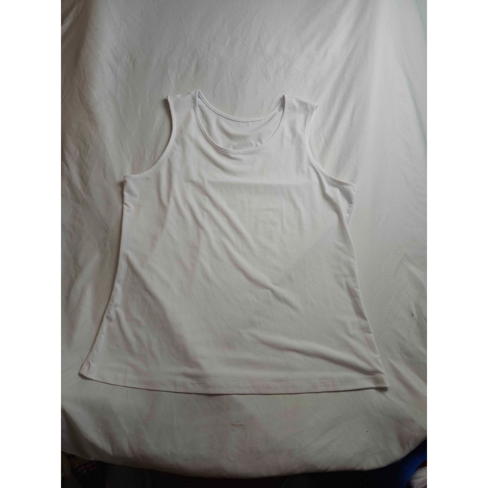 NorthStyle Tank Top Womens L White Silky Knit Minimalist Chic Norrmcore Layering